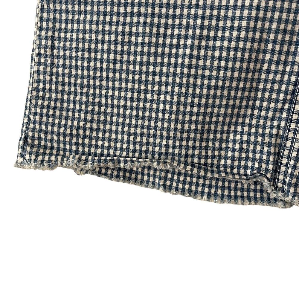 Madewell 26 Skirt Stretch Denim Straight Blue White Gingham Short Mini - Picture 7 of 9